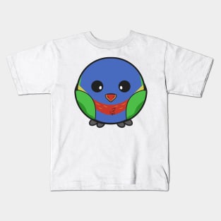 Meet the Fluffy and Charming Chubby Rainbow Lorikeet: A Delightful Companion! Kids T-Shirt